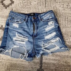 Simple society Distressed Destroyed Jeans shorts size 5/27
